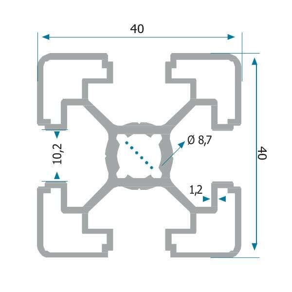 40x40 Ultra Hafif Seri Sigma Profil - 2